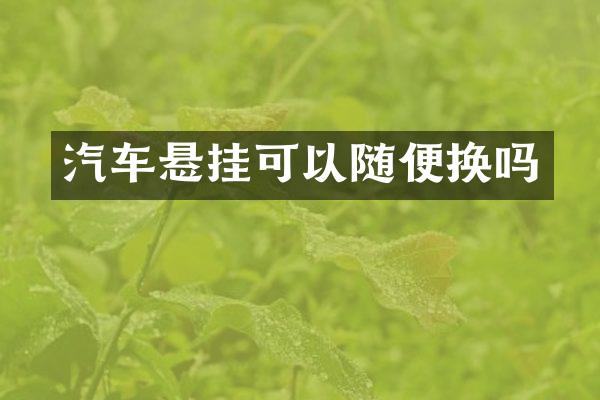汽车悬挂可以随便换吗