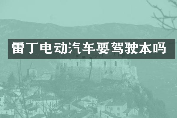 雷丁电动汽车要驾驶本吗