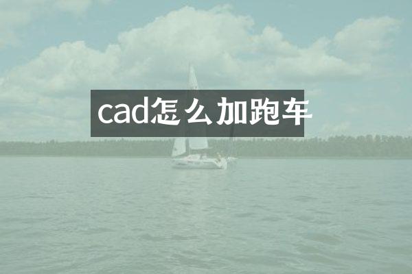 cad怎么加跑车