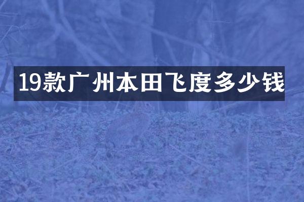 19款广州本田飞度多少钱