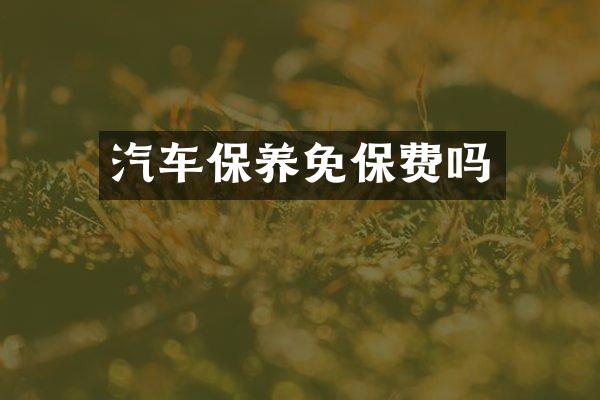 汽车保养免保费吗