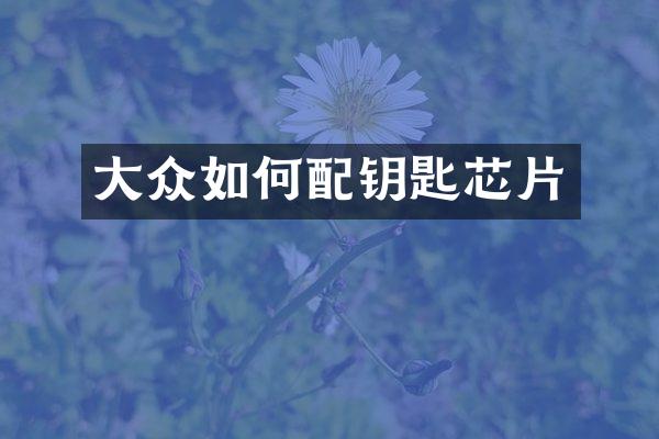 大众如何配钥匙芯片