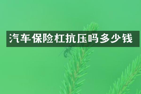 汽车保险杠抗压吗多少钱