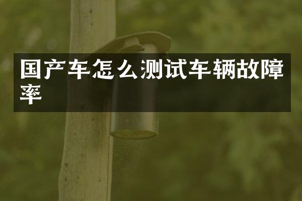 国产车怎么测试车辆故障率