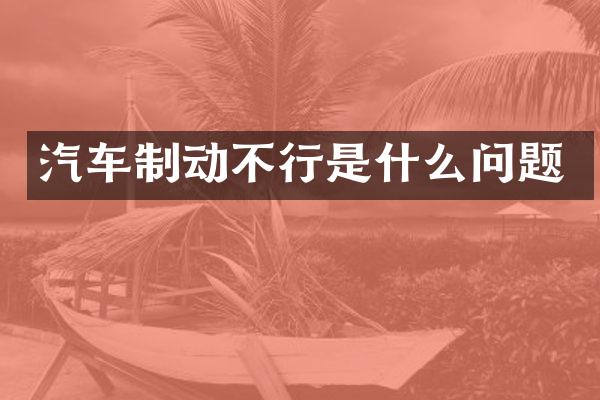 汽车制动不行是什么问题