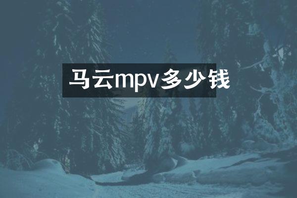 马云mpv多少钱