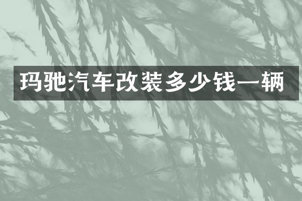 玛驰汽车改装多少钱一辆