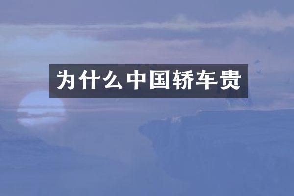 为什么中国轿车贵