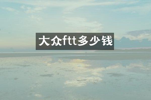 大众ftt多少钱