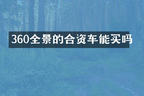 360全景的合资车能买吗