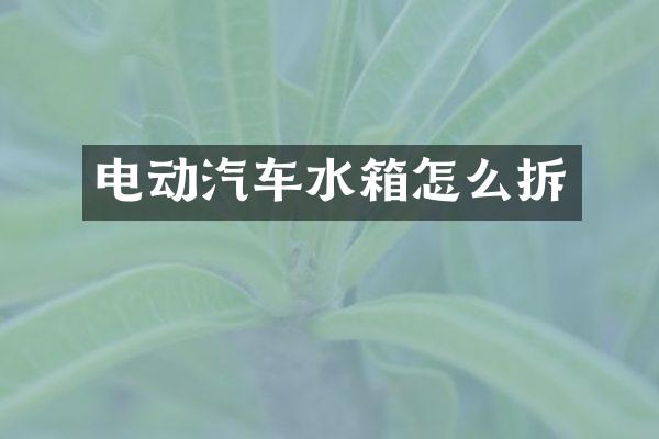 电动汽车水箱怎么拆