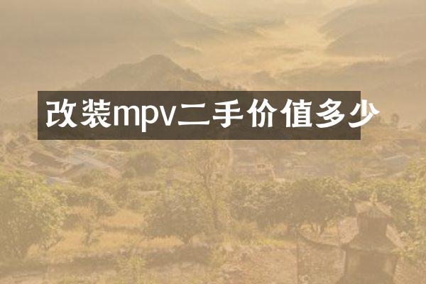 改装mpv二手价值多少