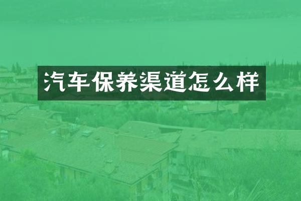 汽车保养渠道怎么样