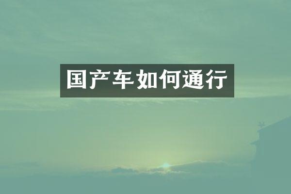 国产车如何通行