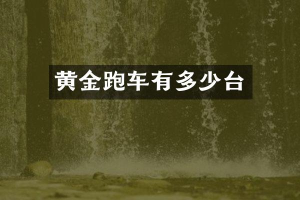 黄金跑车有多少台