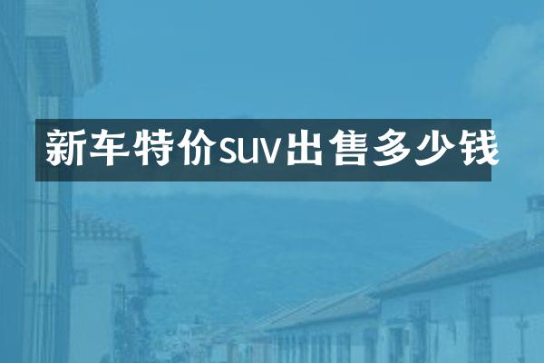 新车特价suv出售多少钱
