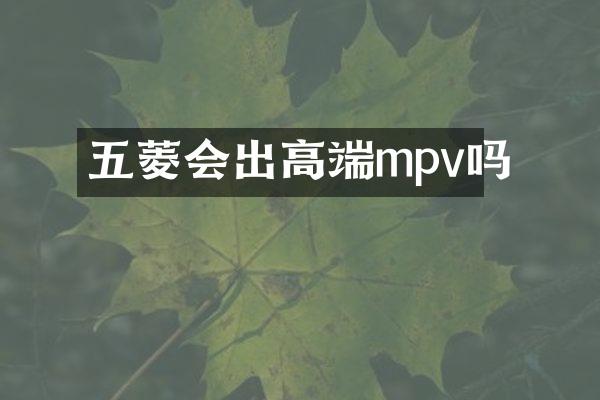 五菱会出高端mpv吗