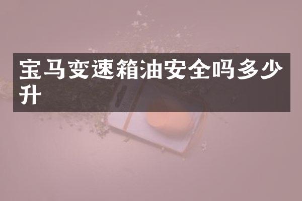 宝马变速箱油安全吗多少升