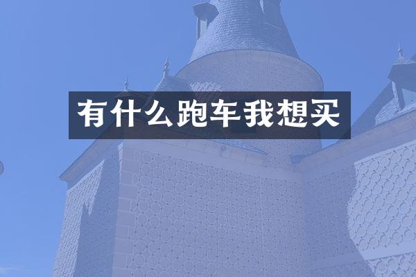 有什么跑车我想买