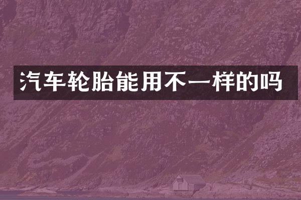 汽车轮胎能用不一样的吗