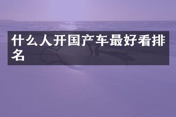 什么人开国产车最好看排名