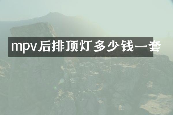 mpv后排顶灯多少钱一套