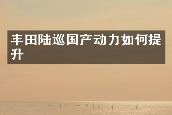 丰田陆巡国产动力如何提升