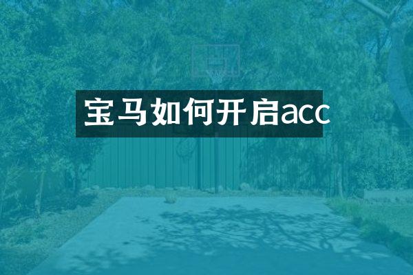 宝马如何开启acc