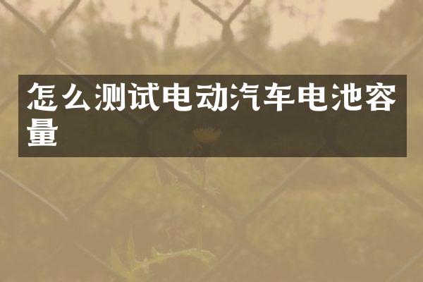 怎么测试电动汽车电池容量