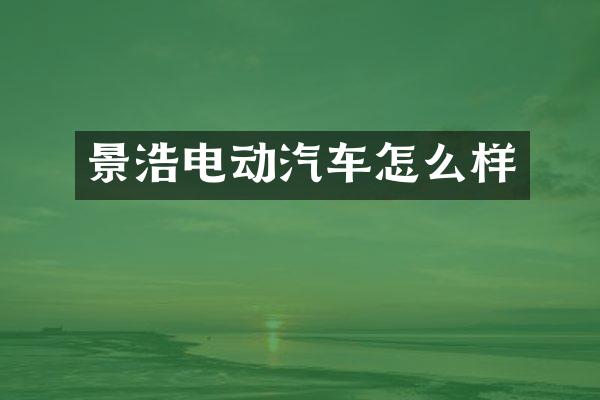 景浩电动汽车怎么样