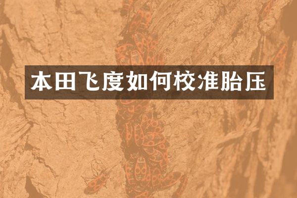 本田飞度如何校准胎压