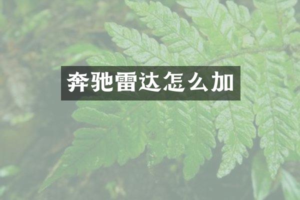 奔驰雷达怎么加