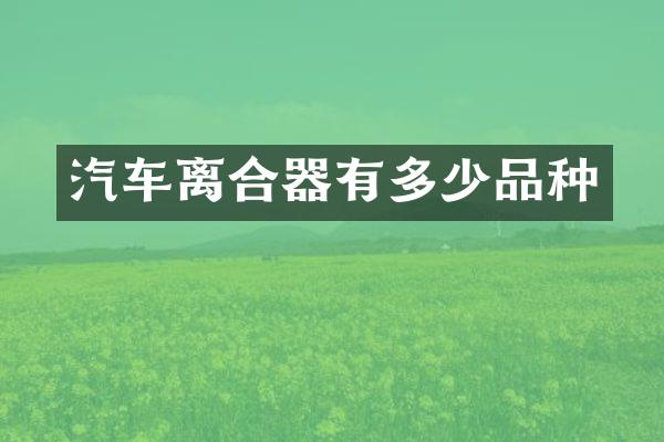 汽车离合器有多少品种