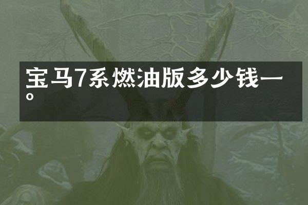 宝马7系燃油版多少钱一台
