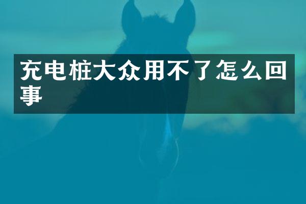 充电桩大众用不了怎么回事