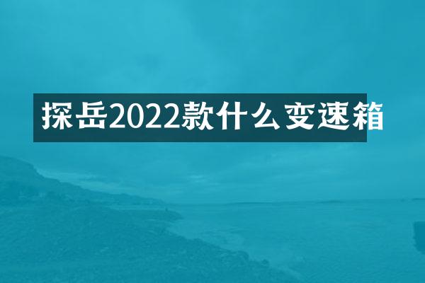 探岳2022款什么变速箱