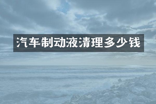 汽车制动液清理多少钱