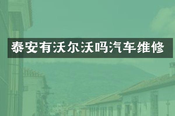 泰安有沃尔沃吗汽车维修