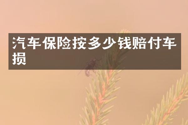 汽车保险按多少钱赔付车损