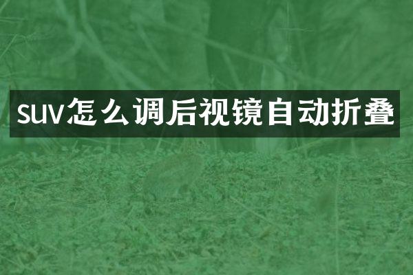 suv怎么调后视镜自动折叠