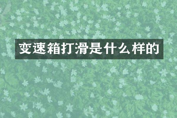 变速箱打滑是什么样的
