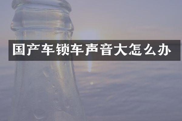 国产车锁车声音大怎么办