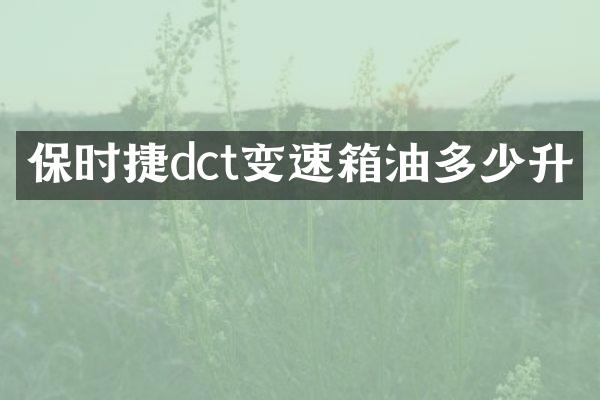 保时捷dct变速箱油多少升