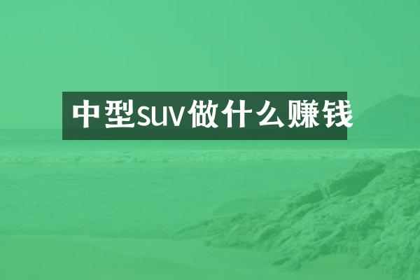 中型suv做什么赚钱