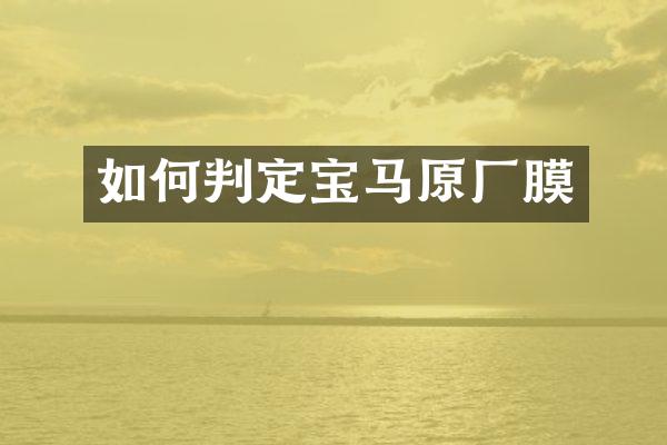 如何判定宝马原厂膜