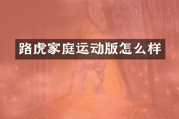 路虎家庭运动版怎么样