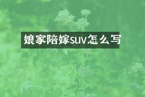 娘家陪嫁suv怎么写