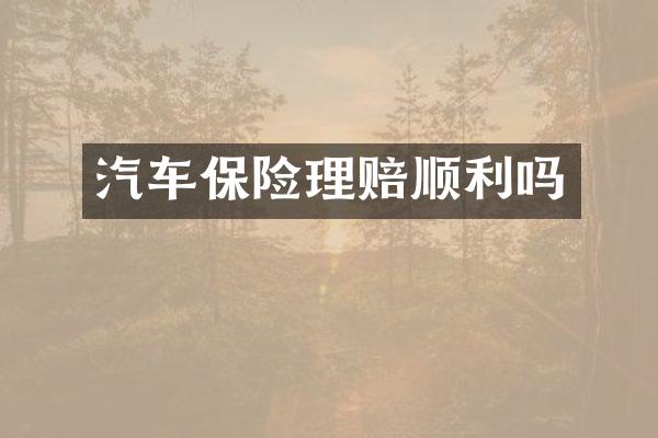 汽车保险理赔顺利吗