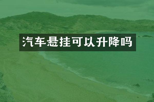 汽车悬挂可以升降吗