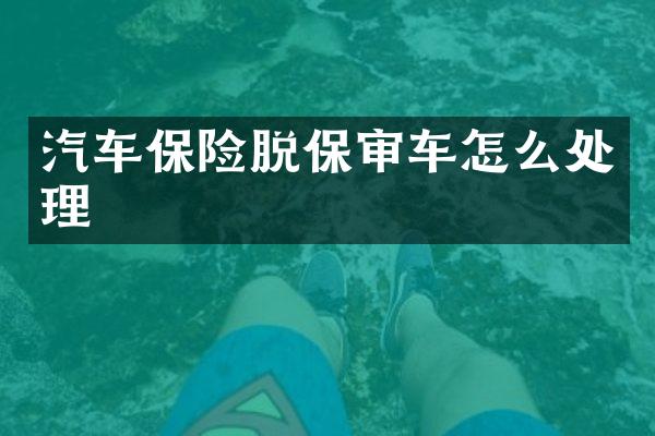 汽车保险脱保审车怎么处理